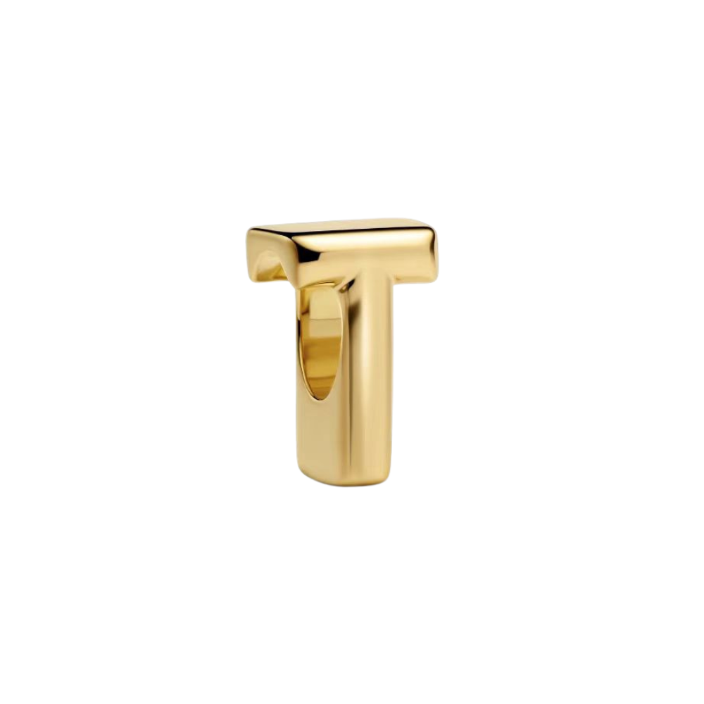 Gold Alphabet Charms A–Z featuring the letter T in elegant shiny gold finish.
