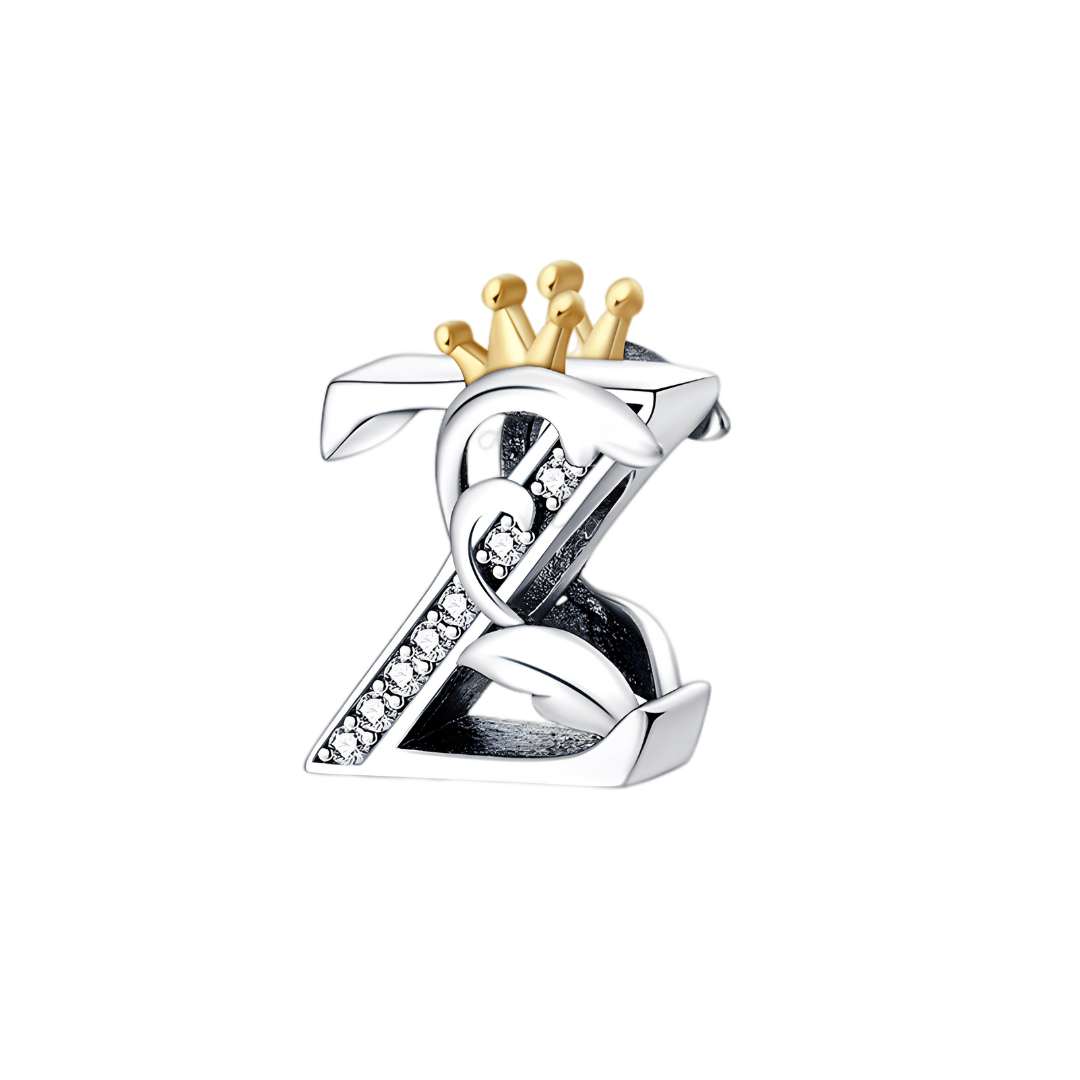 Gold Crown Alphabet Charms A–Z (DISCONTINUED) showcasing the letter Z with crown details and sparkling accents.
