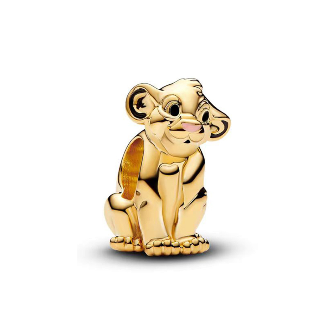 Disney The Lion King Golden Simba Charm in a shiny gold-tone finish, capturing Simba's essence and spirit.