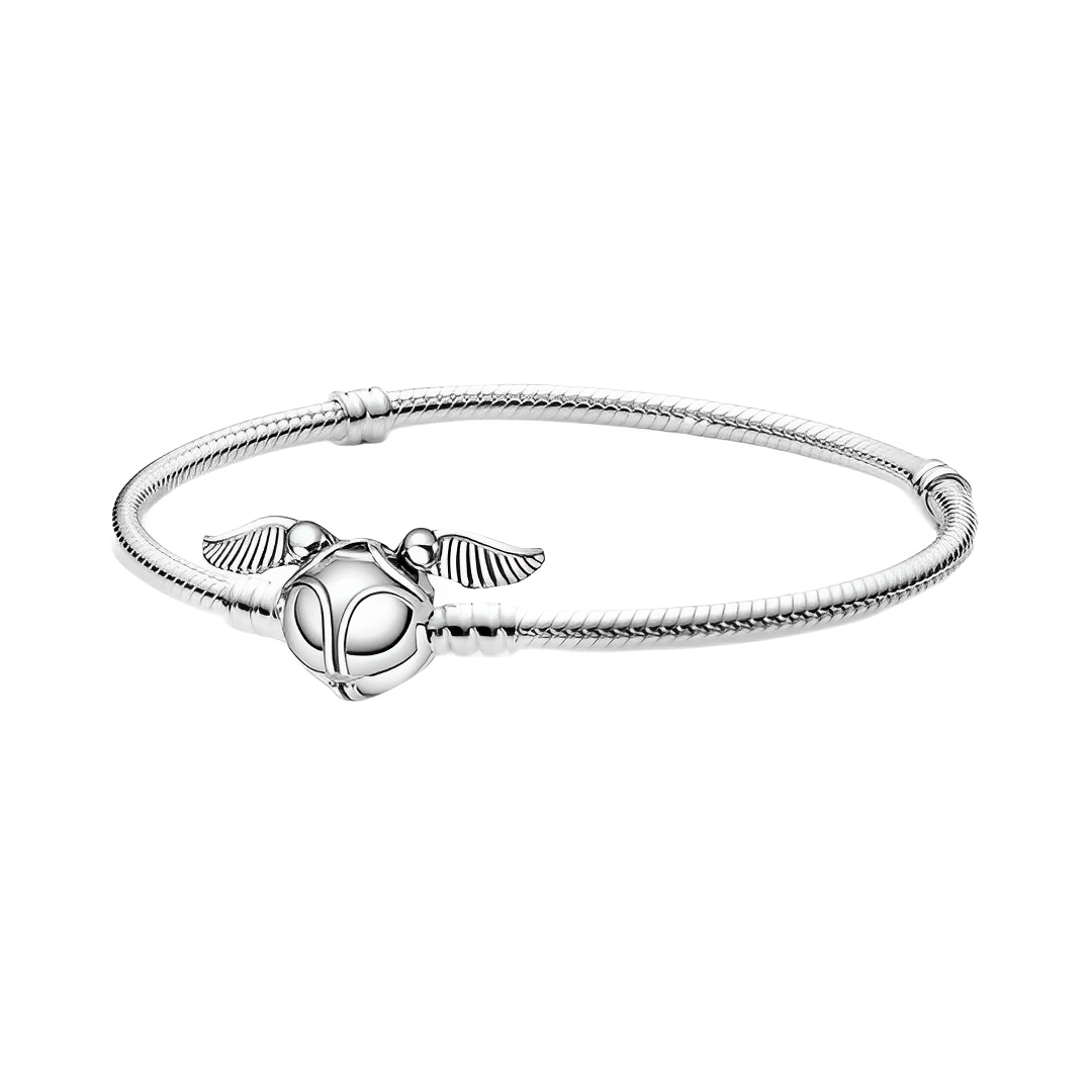 Harry Potter Golden Snitch Snake Chain Bracelet with intricate wing detail, perfect gift for fans.