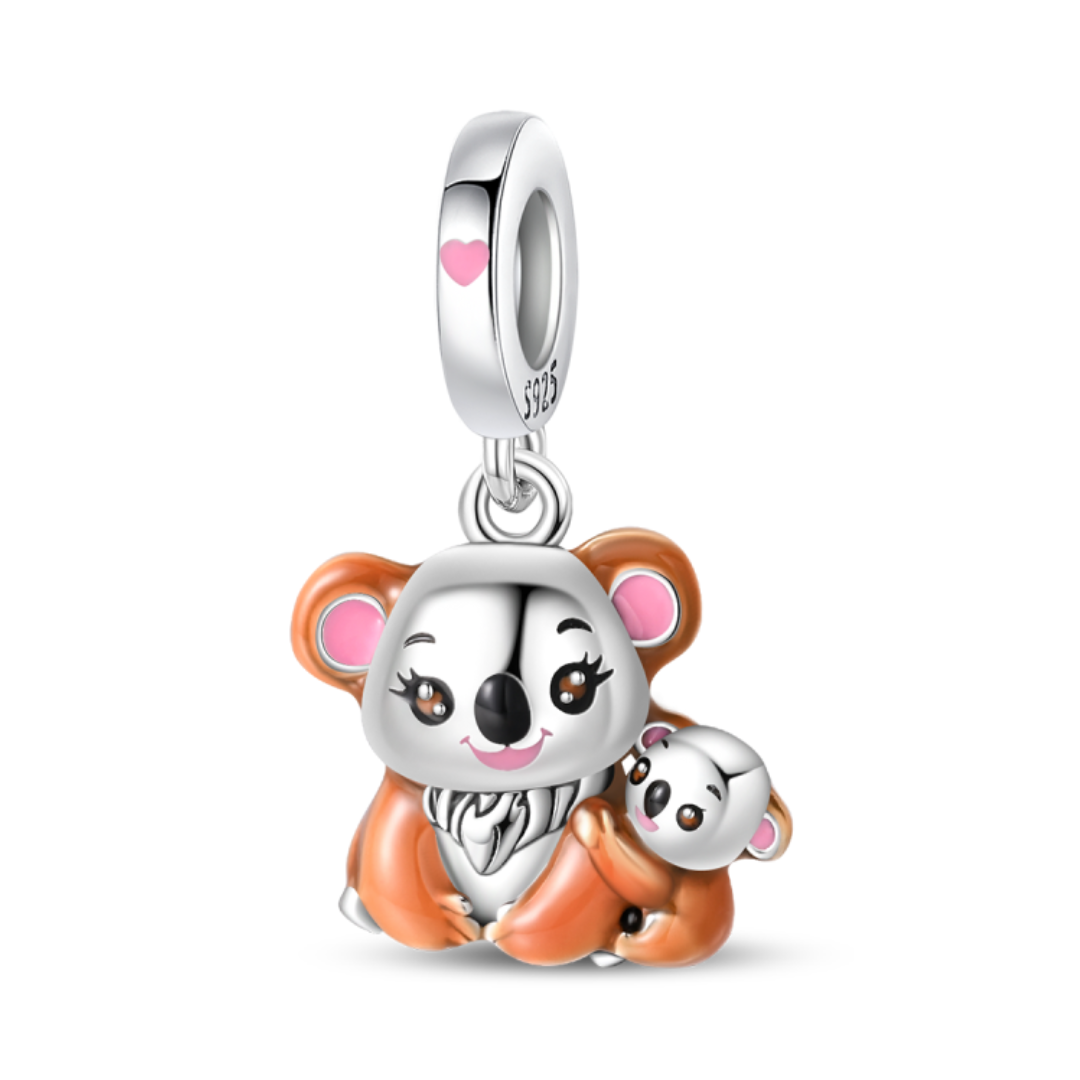 Mama Koala & Baby Dangle Charm with detailed enamel features and sweet expressions, perfect for sentimental gifting.
