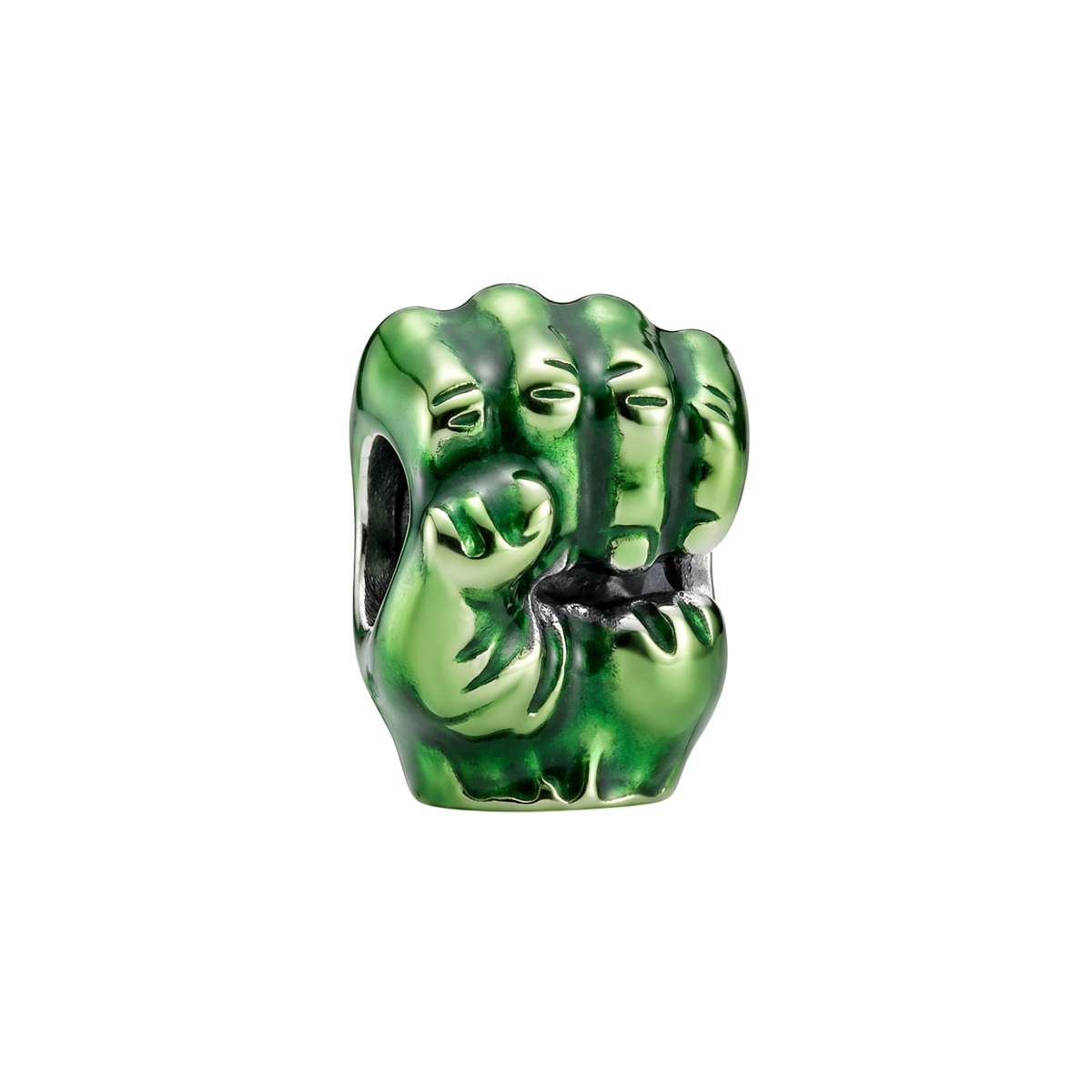 Marvel Spider Man Brand New Day Hulk Charm shaped like Hulk's green metallic clenched fist.