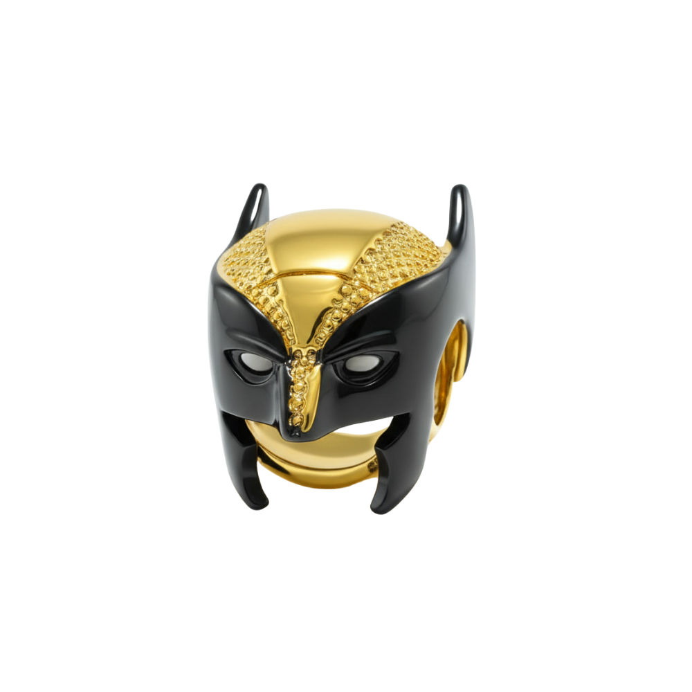 Marvel Wolverine Mask Charm featuring a striking design in gold and black, perfect for bold Marvel fans.
