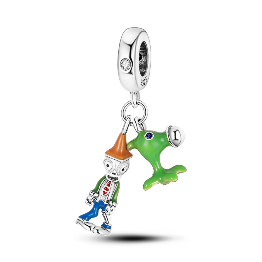 Plants VS Zombies Dangle Charm ( Discontinued ) featuring a colorful zombie and peashooter character charm.