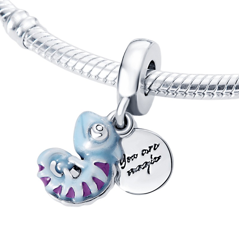 Colour Change You Are Magic Chameleon Dangle Charm with shifting colors and engraved disc saying "You are magic".