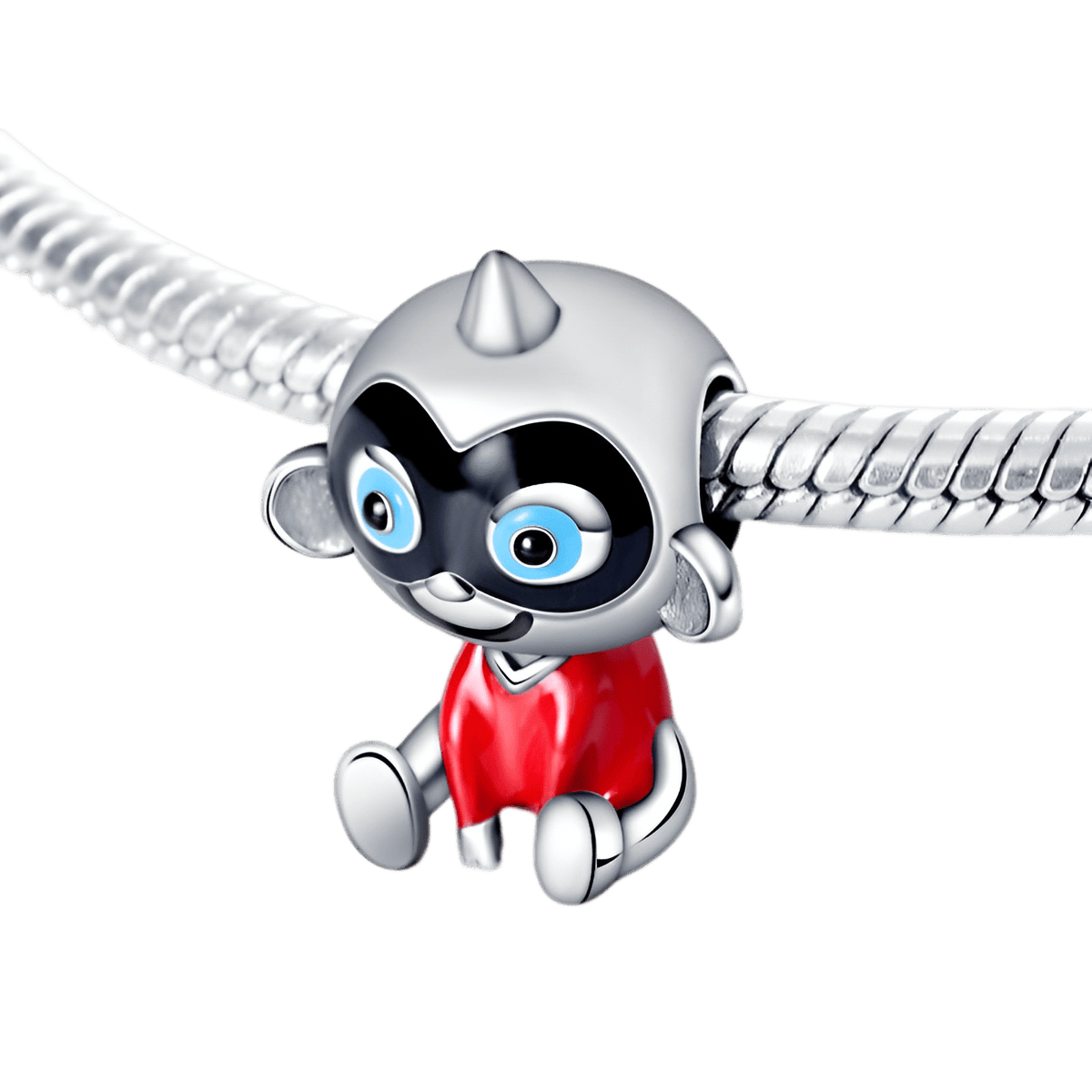 Disney The Incredibles Jack-Jack Charm ( DISCONTINUED ) on a bracelet featuring the playful character Jack-Jack.