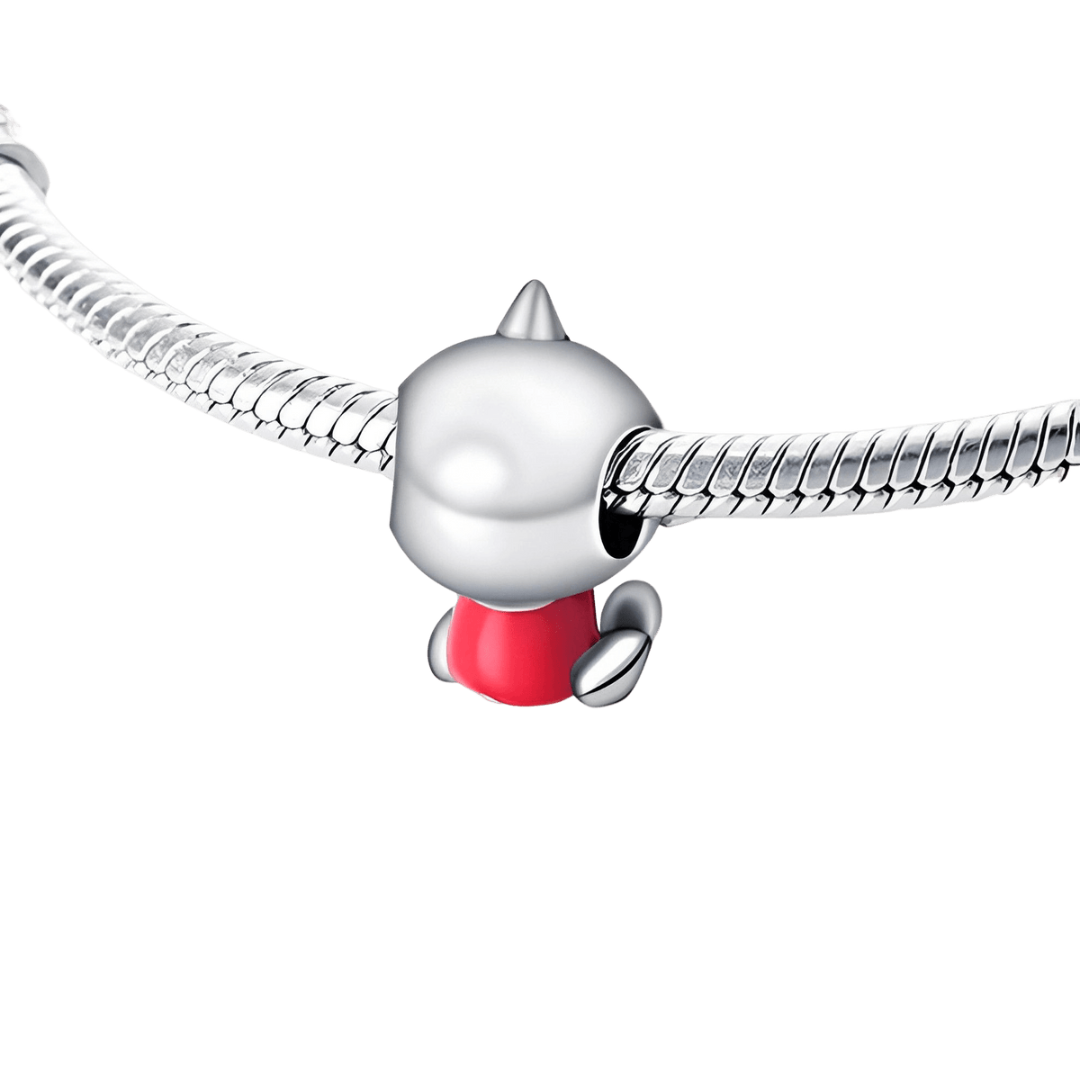 Disney The Incredibles Jack-Jack Charm ( DISCONTINUED ) on a silver bracelet showcasing its adorable design.