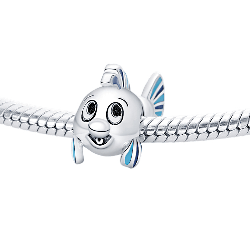 Disney The Little Mermaid Flounder Charm, a playful charm featuring Flounder from Disney's Ariel.