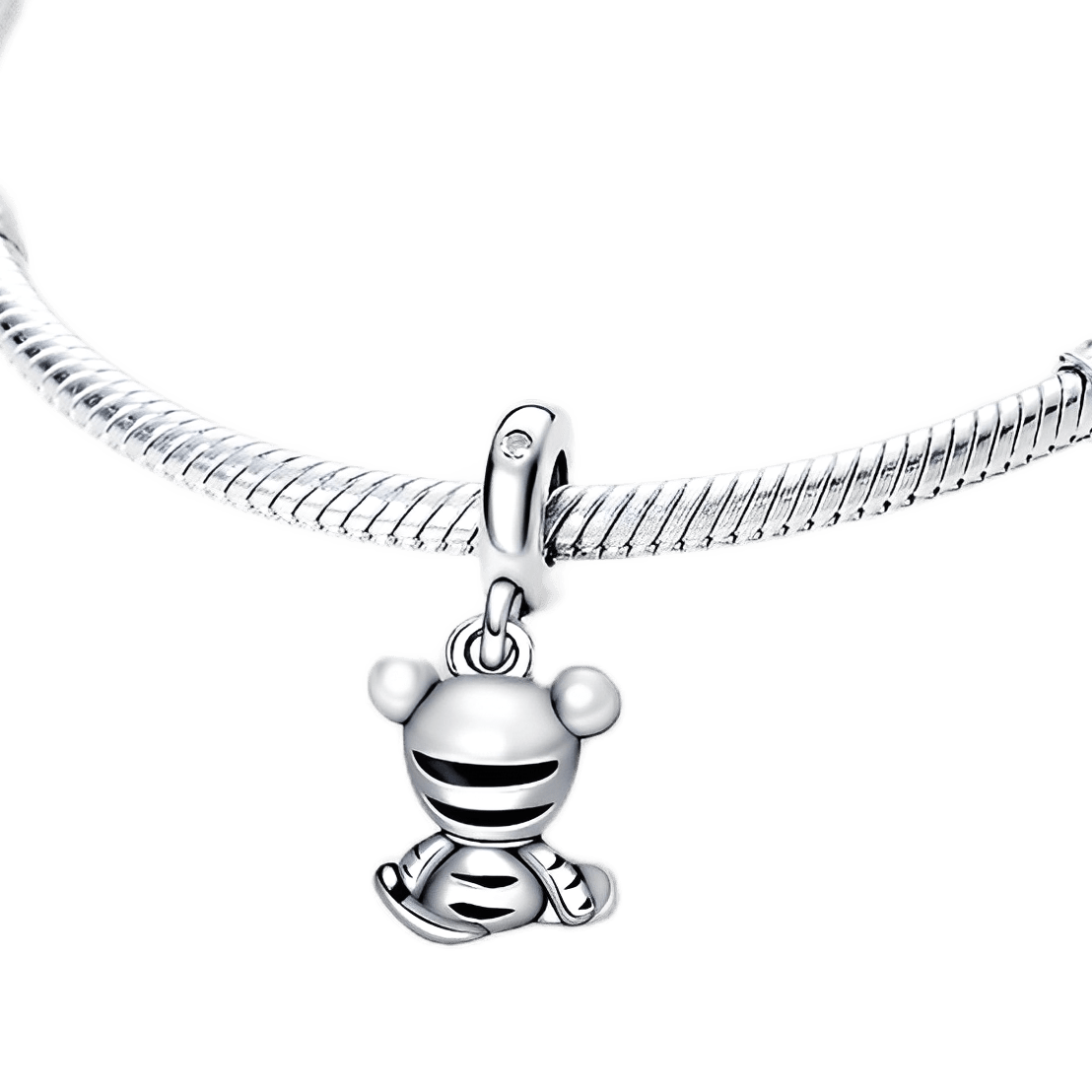 Disney Winnie the Pooh Baby Tigger Dangle Charm in silver, perfect for charm bracelets and Disney fans.