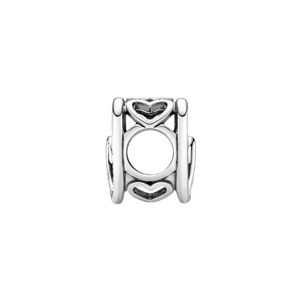 Mom I Love You Forever Entwined Hearts Charm featuring multiple open-work hearts design.