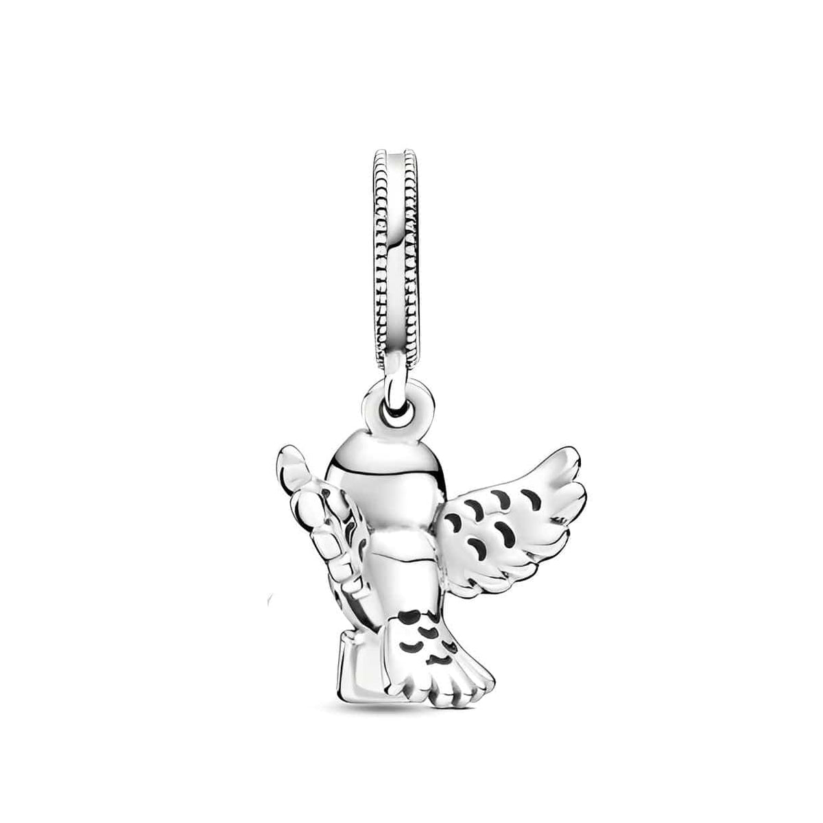 Harry Potter Hedwig Dangle Charm in silver, featuring detailed wings and enchanting design.