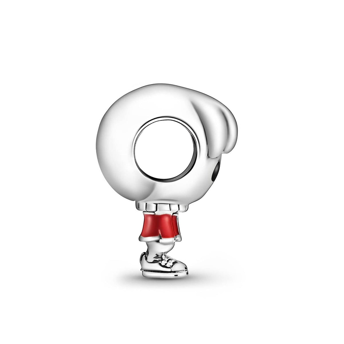 Harry Potter Ron Weasley Charm in silver featuring a playful design with red shorts and sneakers.