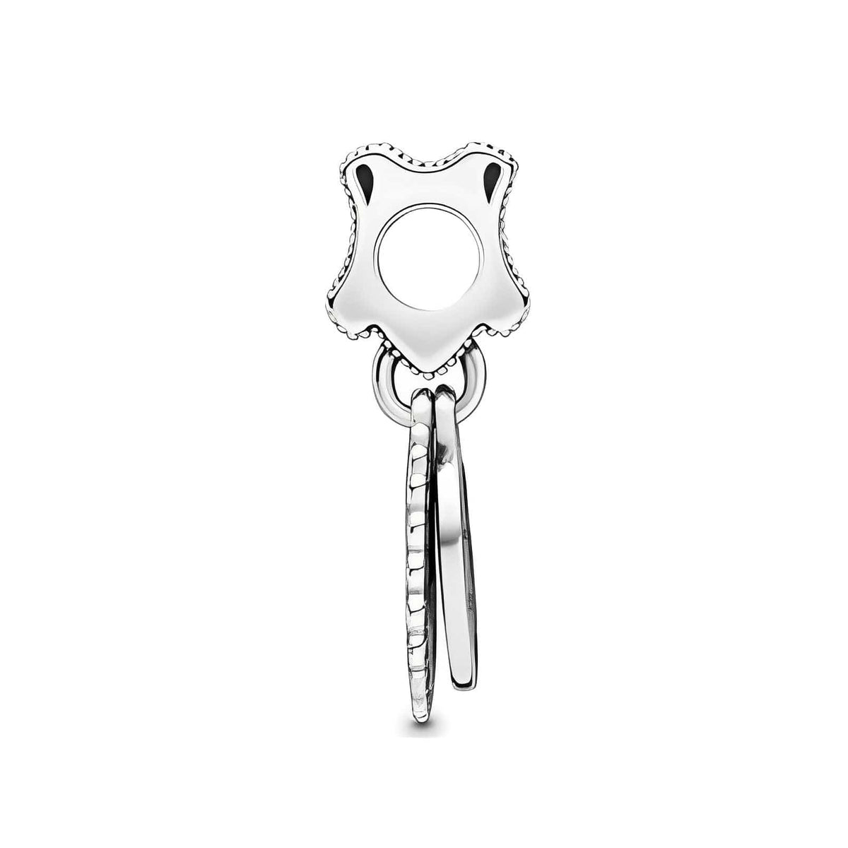 Harry Potter Slytherin Dangle Charm silver charm with intricate design for charm bracelets.