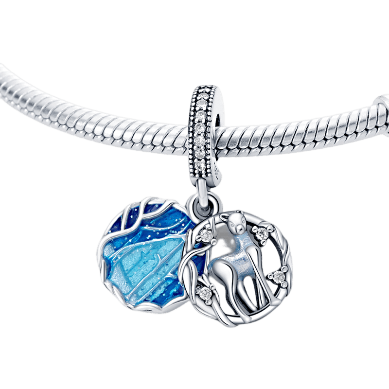 Harry Potter Snape Doe Patronus Dangle Charm on a silver bracelet, representing love and loyalty in the wizarding world.