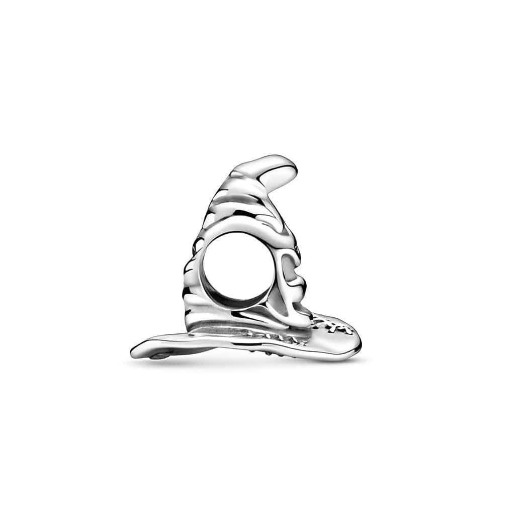 Harry Potter Sorting Hat Charm displayed in silver, perfect for fans and charm bracelets.