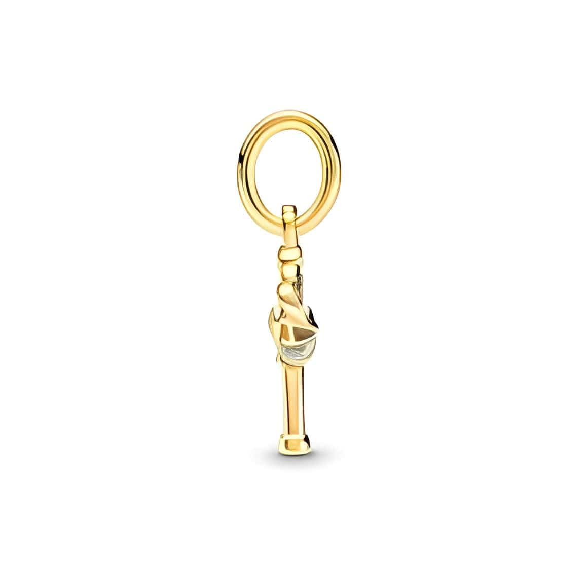 Harry Potter Winged Key Pendant in gold, symbolizing adventure and magic for fans of the Harry Potter series.
