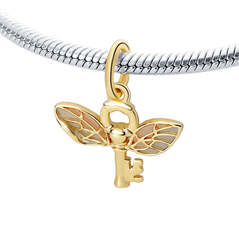 Harry Potter Winged Key Pendant on a silver chain, perfect for fans of the magical world.