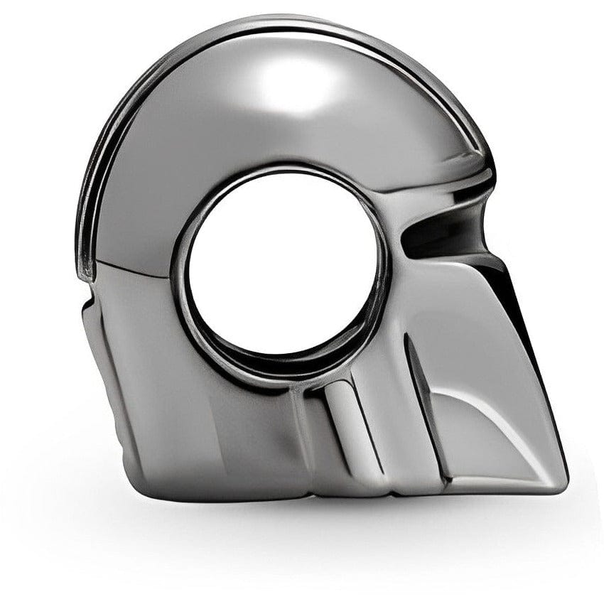 Star Wars The Mandalorian Helmet Charm in dark oxidized silver with detailed design and smooth finish