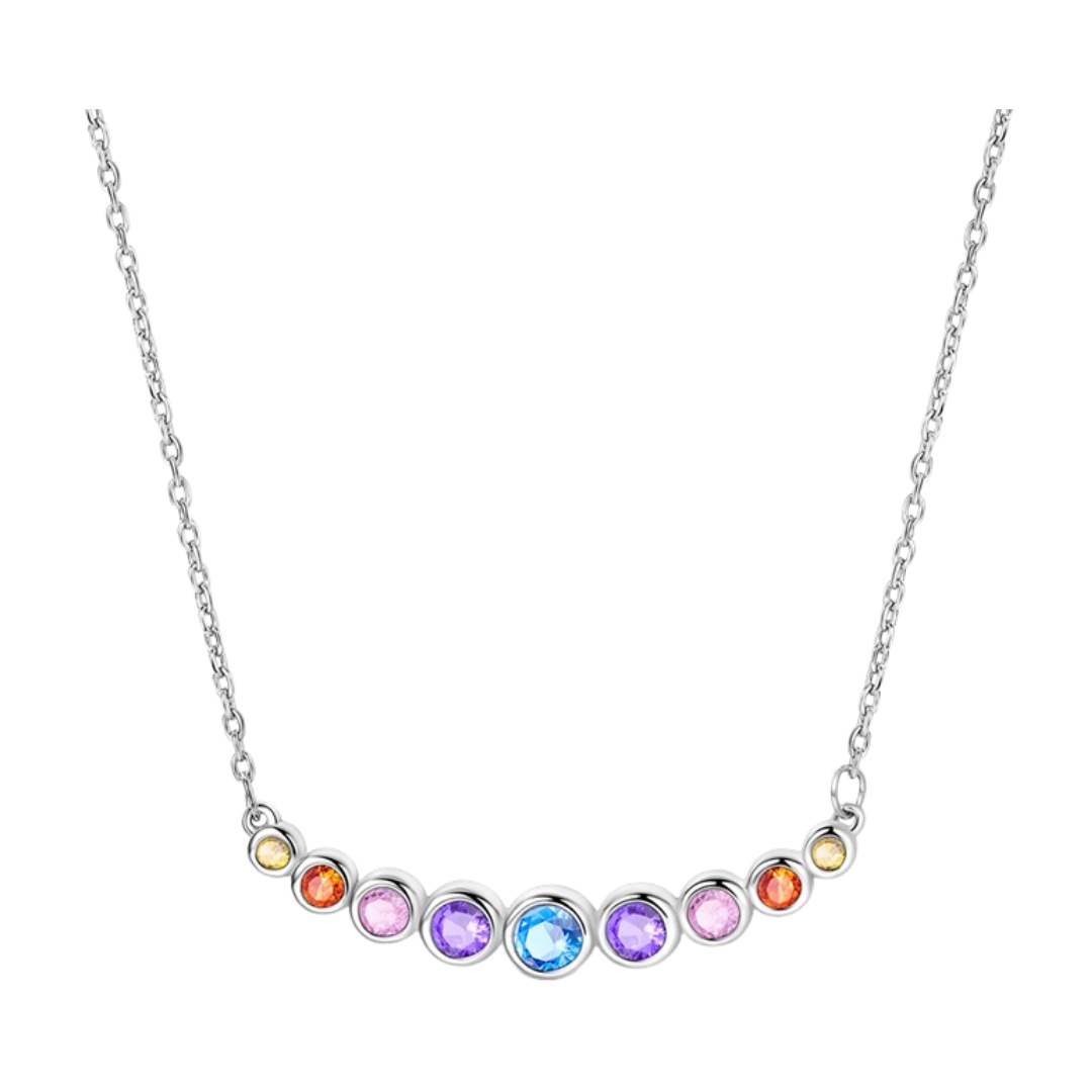 Rainbow Zircon Necklace featuring vibrant zircon gemstones for a colorful and joyful accessory.