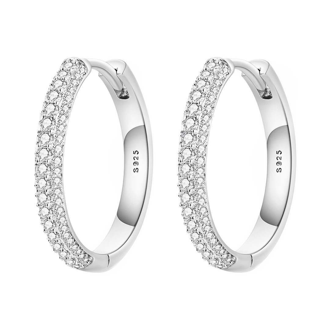Sparkling Pavé Hoop Earrings featuring elegant sparkle and timeless design perfect for any occasion.