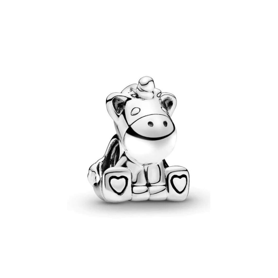 Sweet Baby Unicorn Heart Charm, a detailed charm featuring a baby unicorn with heart-engraved hooves.