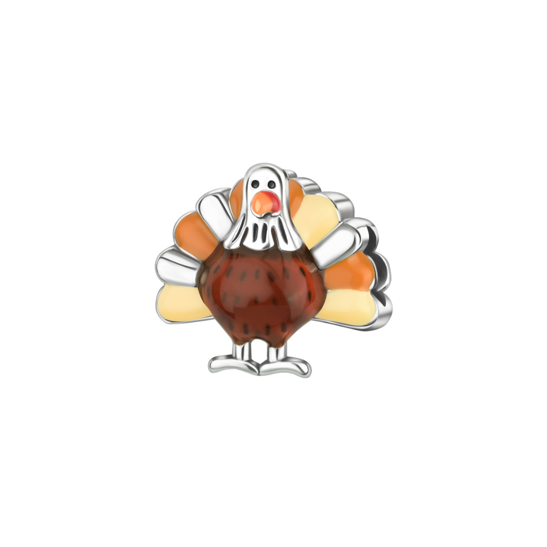 Thanksgiving Turkey Charm featuring a colorful turkey design perfect for Thanksgiving celebrations.