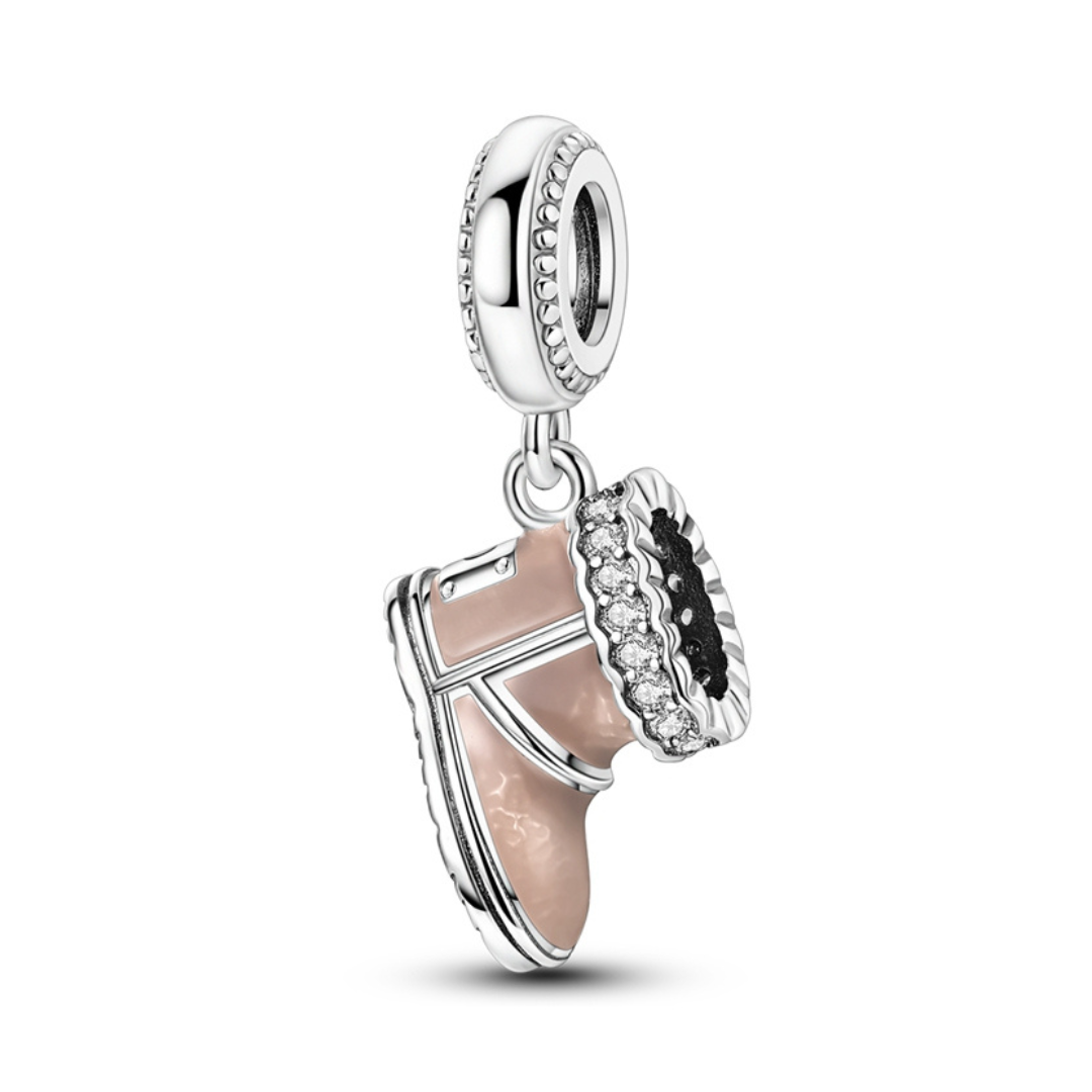 Winter Boot Dangle Charm designed with intricate details for festive winter vibes and personal bracelet style.